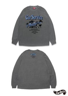 ×CARSERVICE L/S Tee-2 (D-BLACK) / カーサービス コラボ Tシャツ