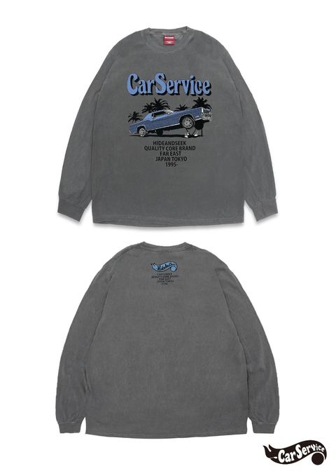 ×CARSERVICE L/S Tee-2 (D-BLACK) / カーサービス コラボ Tシャツ