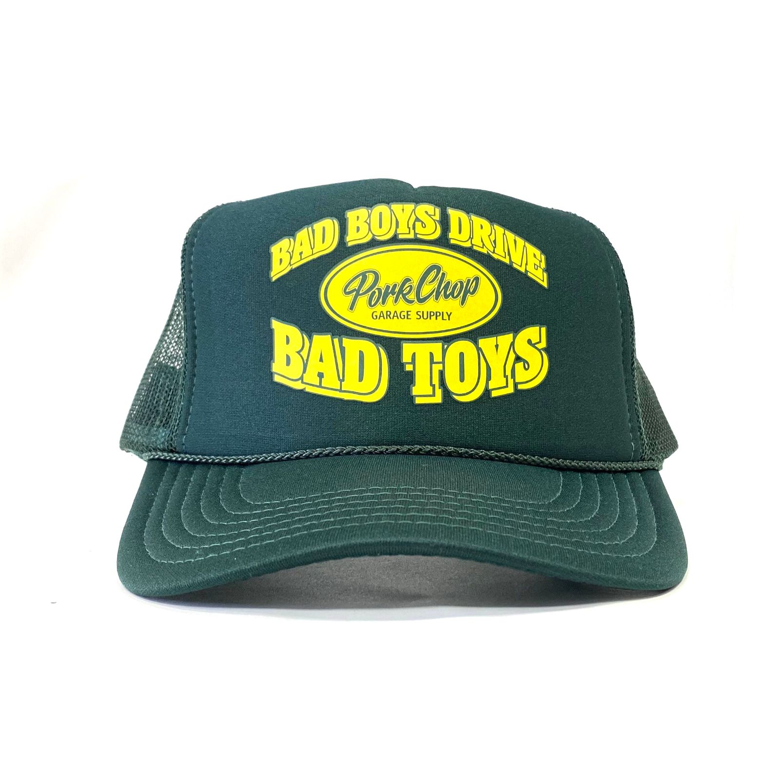 PORKCHOP - BAD TOYS CAP (DARK GREEN) / プリント メッシュキャップ