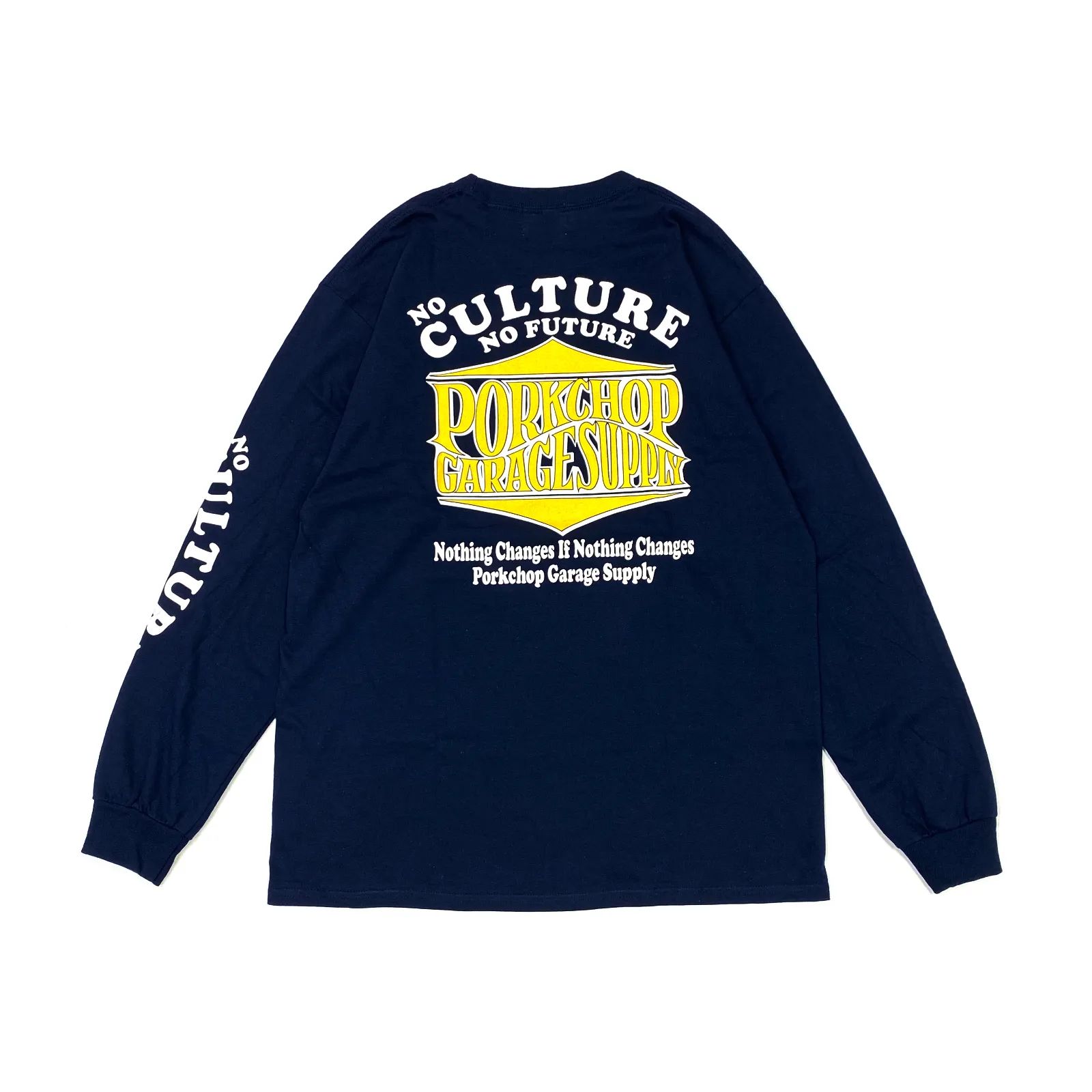 【ラスト1点】WAVE LOGO L/S TEE (NAVY) / ウェーブ ロゴ ロングスリーブ ポケット Tシャツ