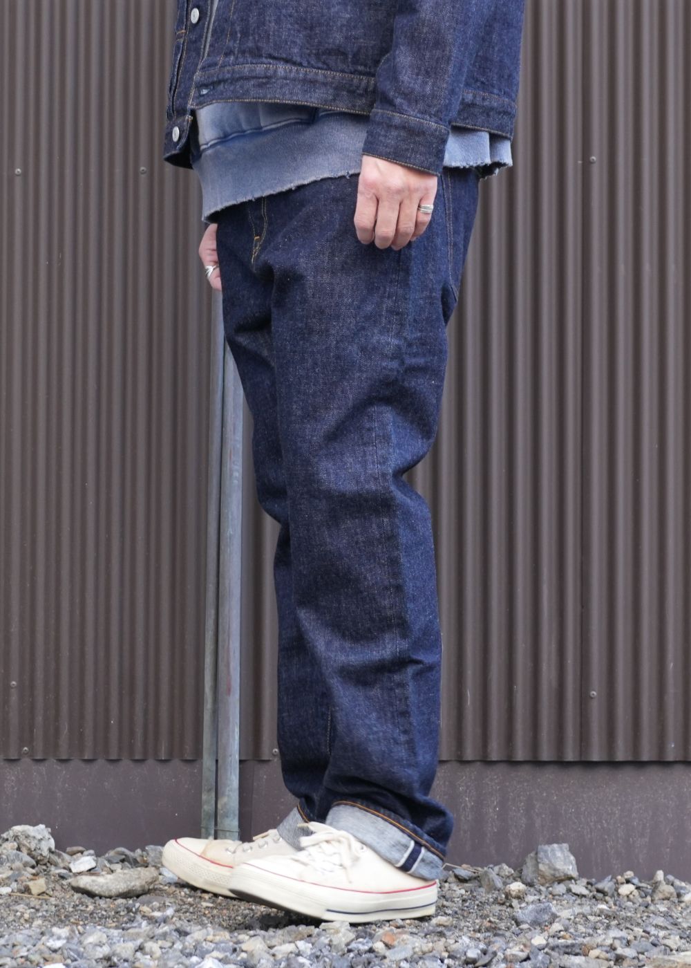 【ラスト1点】VINTAGE REPRODUCT TAPERED DENIM PANTS (INDIGO BLUE) / オリジナル デニムパンツ