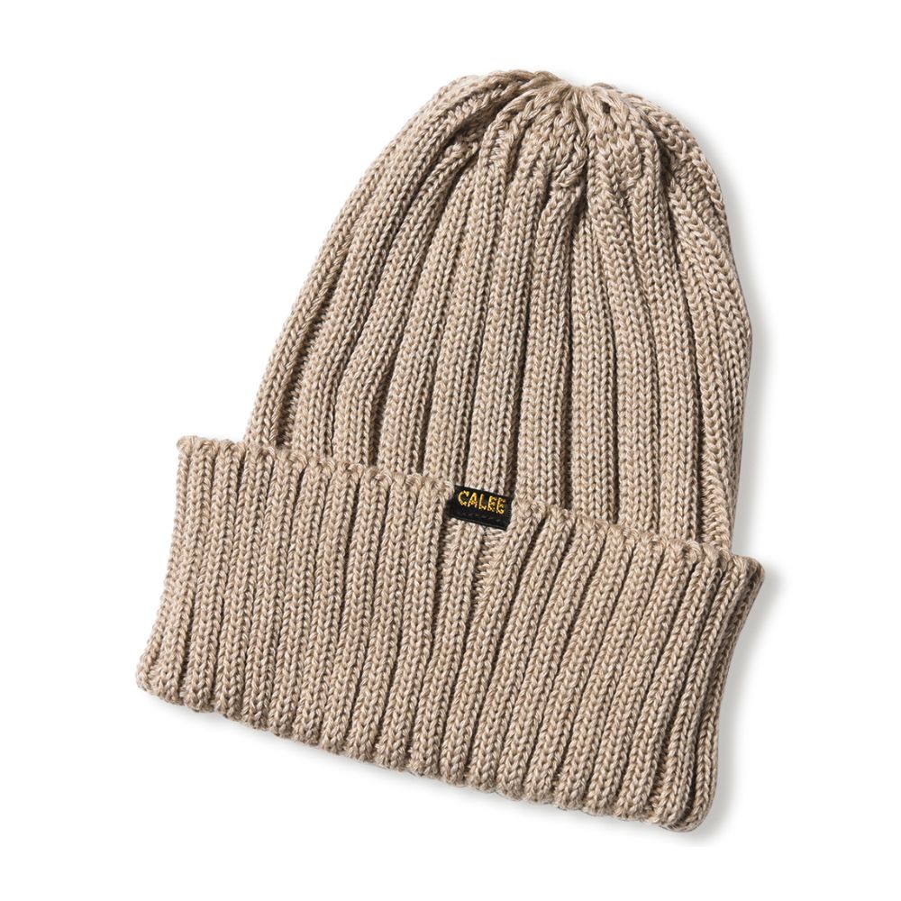 CALEE - A/W KNIT CAP (BEIGE) / リブニットキャップ | LOOPHOLE