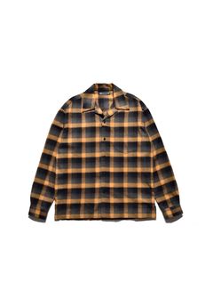 C.R Flow Ombre Check Open Collar L/S SH  (YPT) / オンブレチェック オープンカラーシャツ