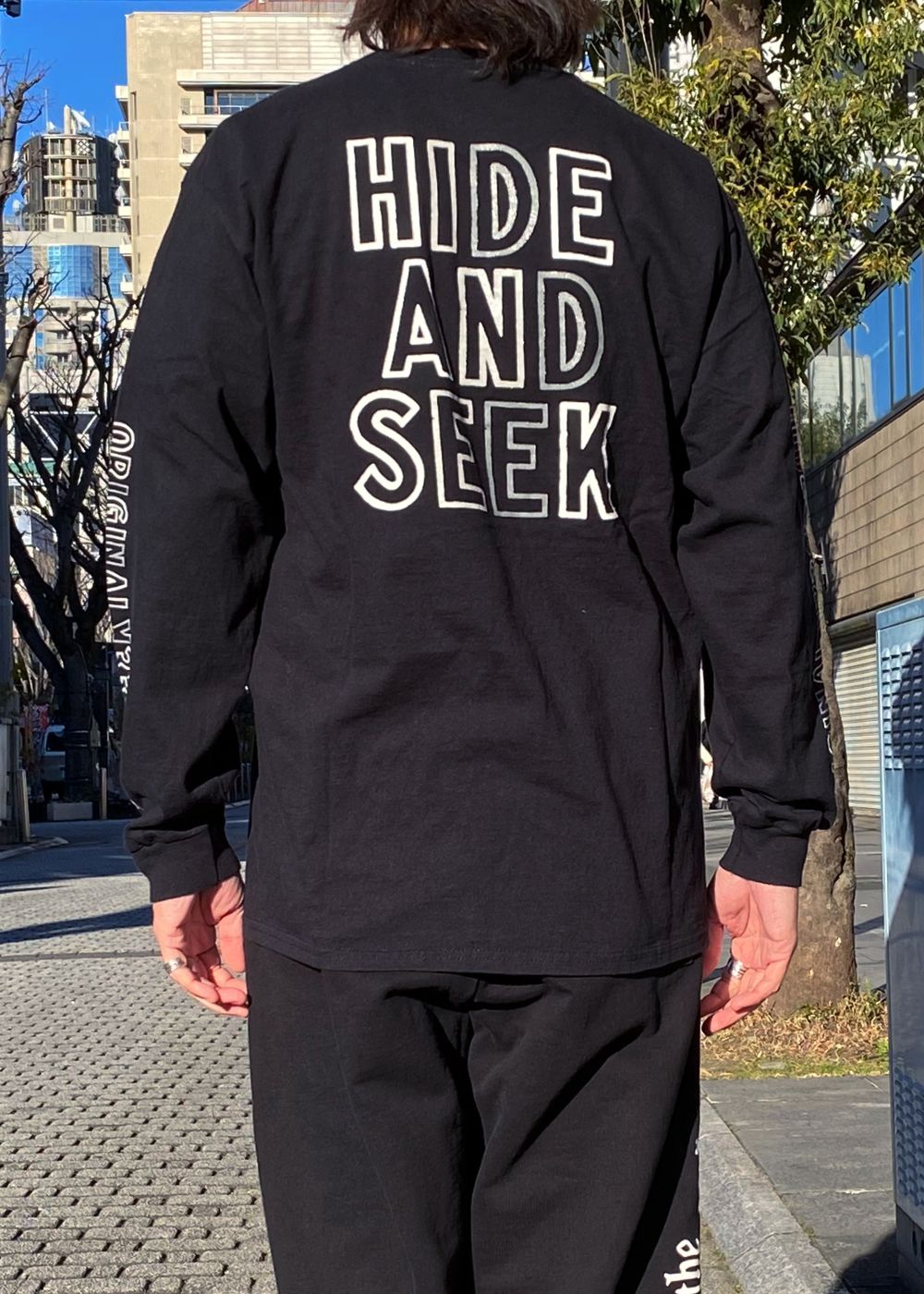 Original H&S L/S Tee (BLACK) / 西浦徹 コラボ ロンT