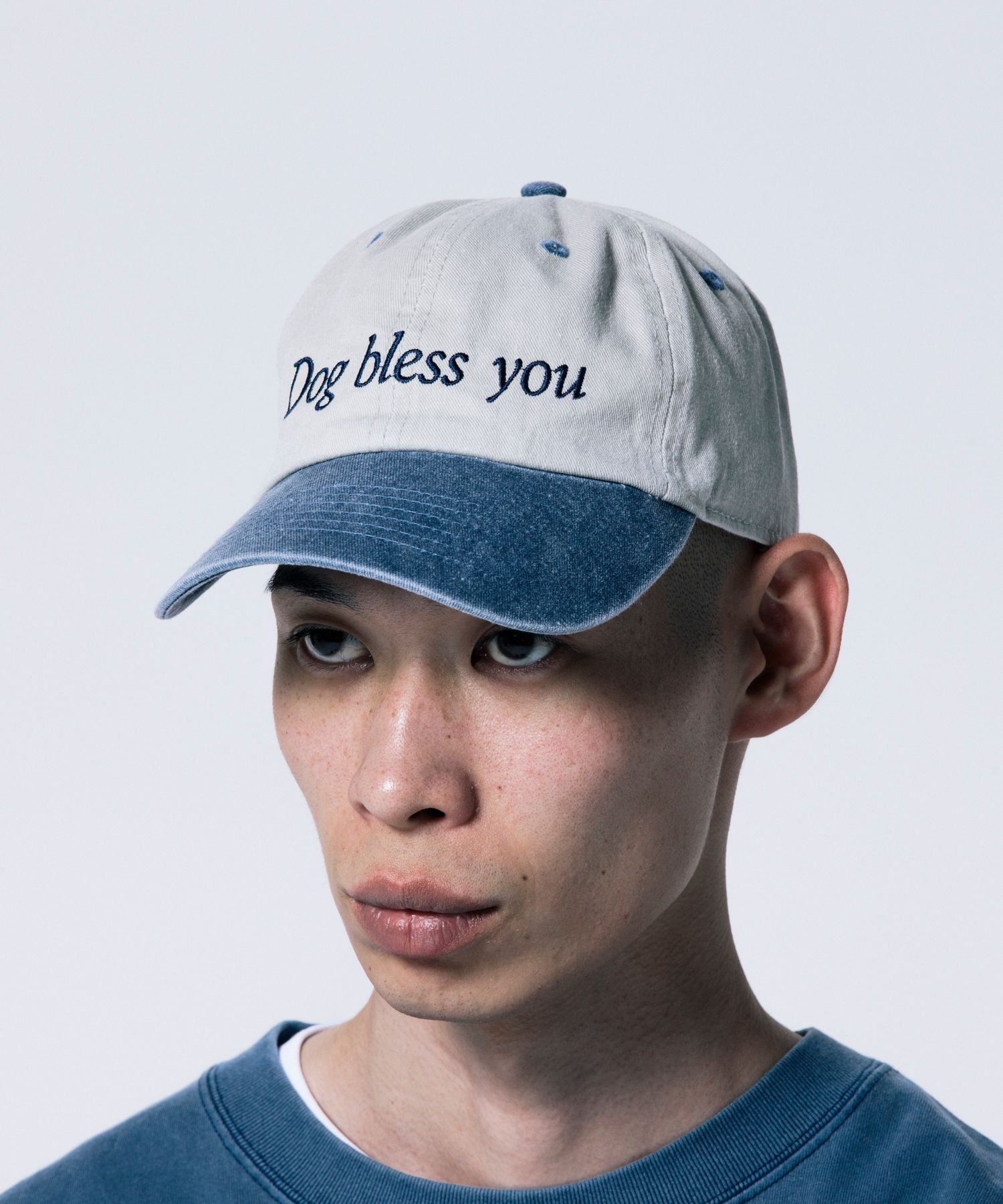 DOG BLESS CAP (BEIGE) / ロゴ刺繍 ダッド キャップ。