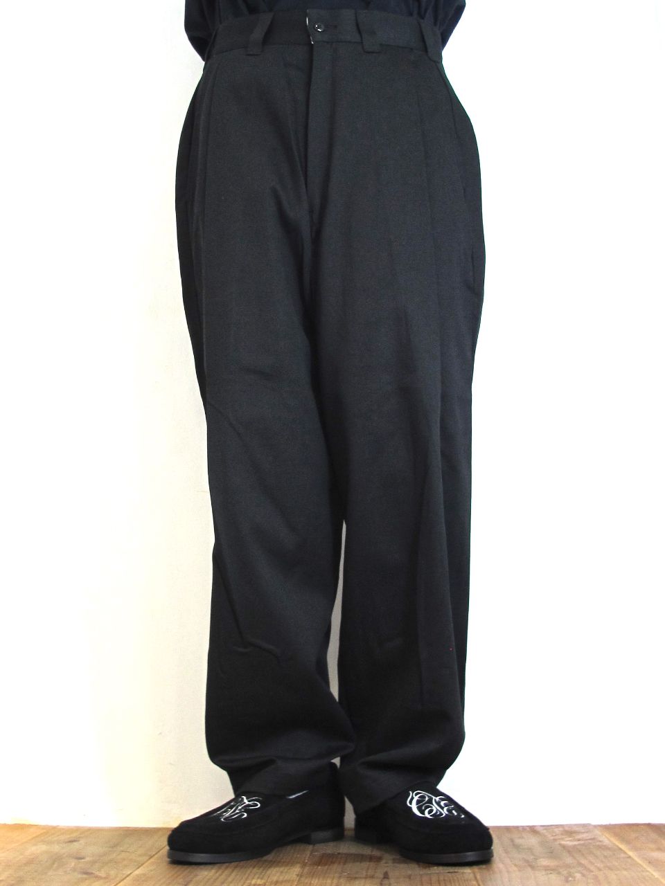 COOTIE PRODUCTIONS - C/R TWILL RAZA 1 TUCK TROUSERS (BLACK