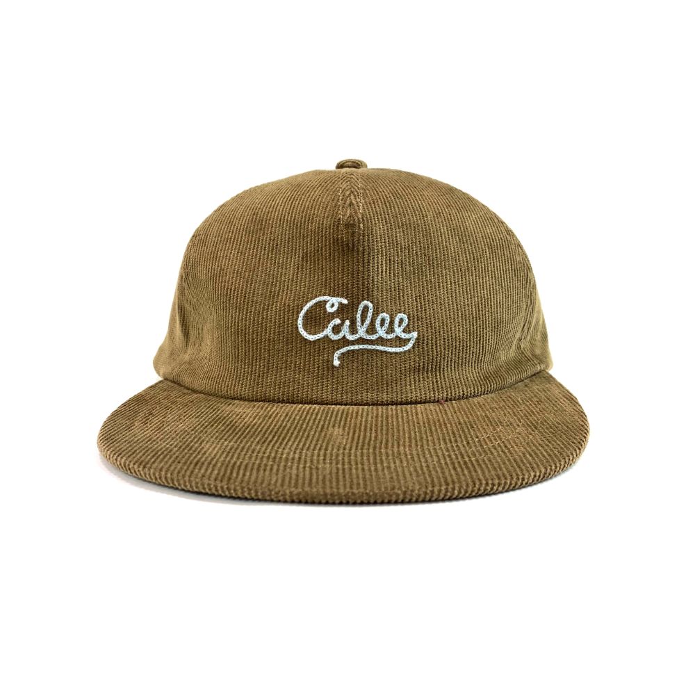 【ラスト1点】13w CORDUROY CALEE LOGO CAP (BROWN) / オリジナル ロゴ刺繍 コーデュロイ キャップ