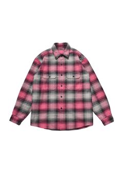 Heavy Cotton Flannel Ombre Work Shirt (PINK) / ヘビー コットン オンブレチェック ネルシャツ