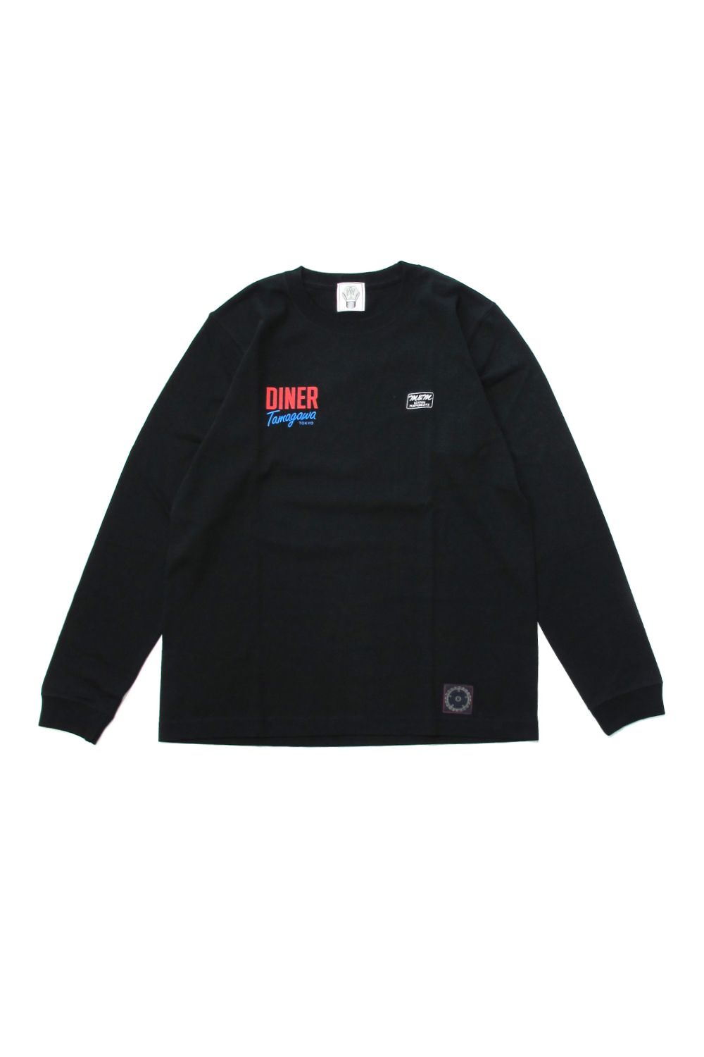 PRINT L/S TEE (BLACK) / ×TAMAGAWA DINER コラボロンT