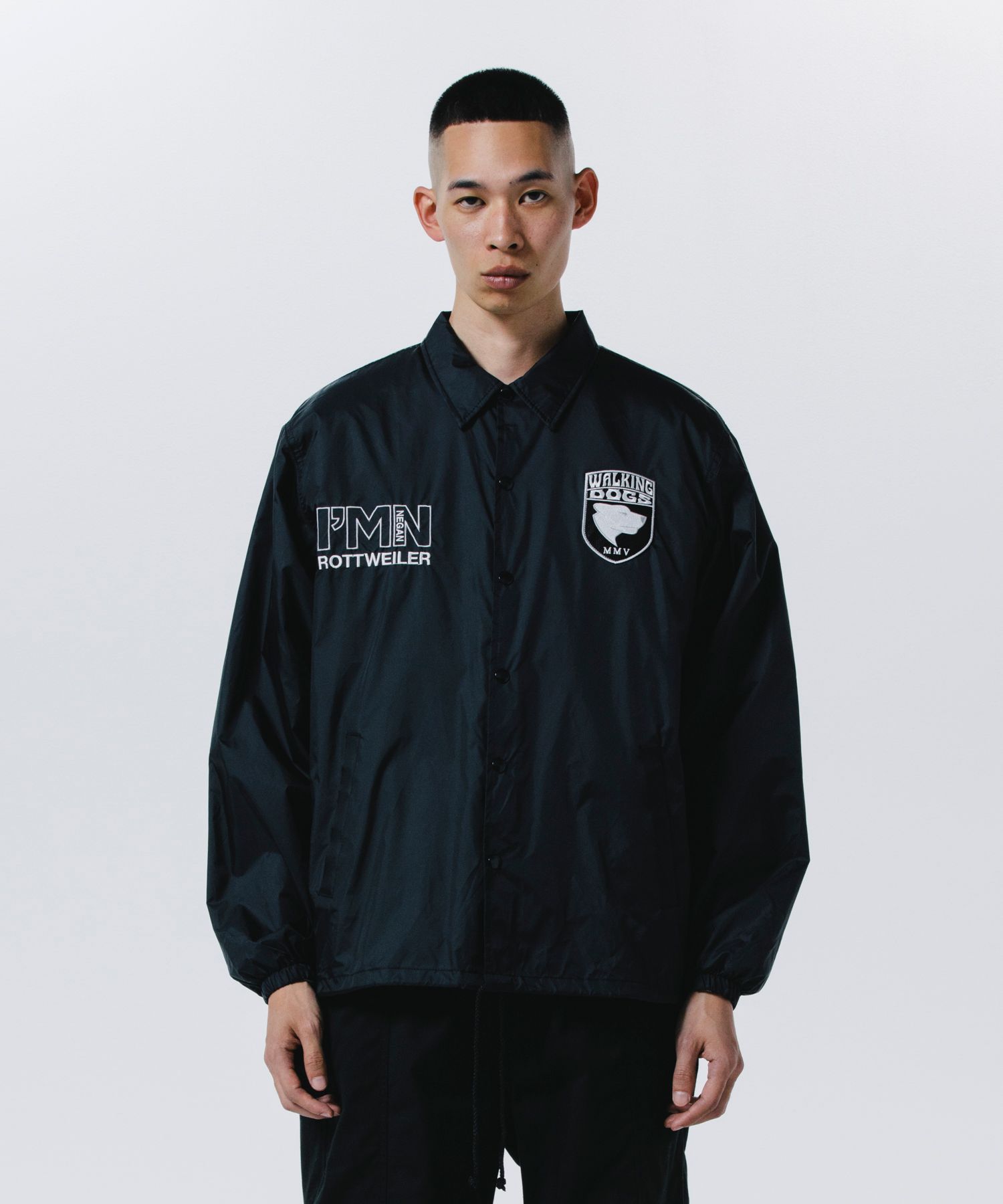 ROTTWEILER - WALKING DOG COACH JACKET (BLACK) / 裏ボア コーチ 