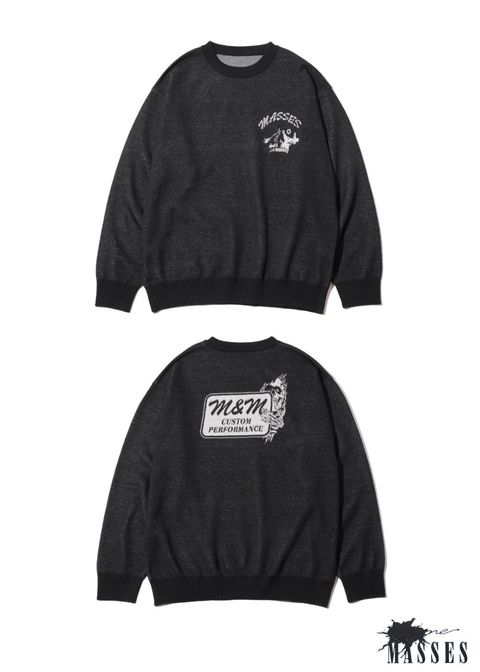 SWEATER M×M MASSES 01 (BLACK) / マシス コラボレーション ジャガードニット