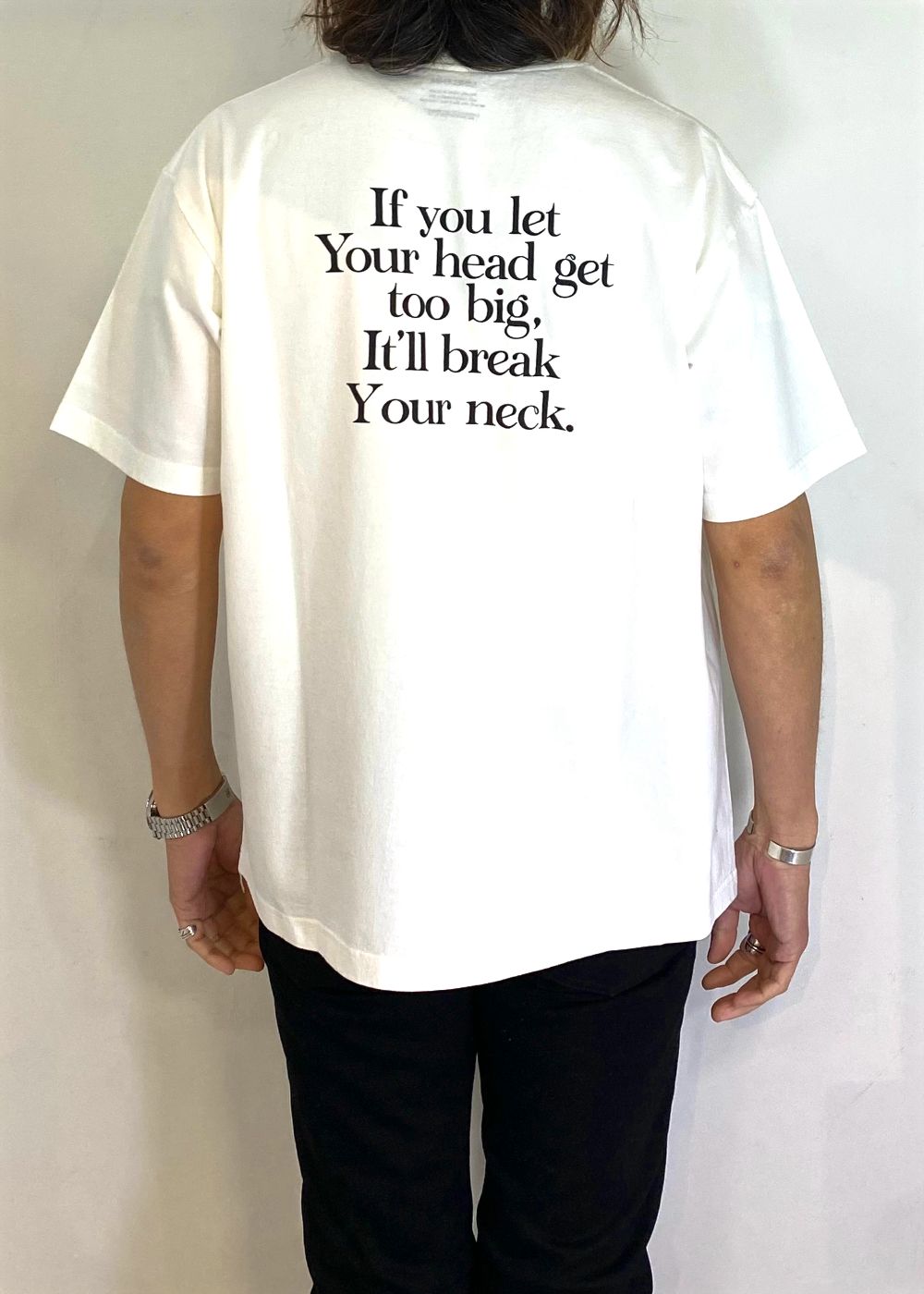 It'll Break Your Neck T-SH (WHT) / オリジナル プリント ポケット Tシャツ
