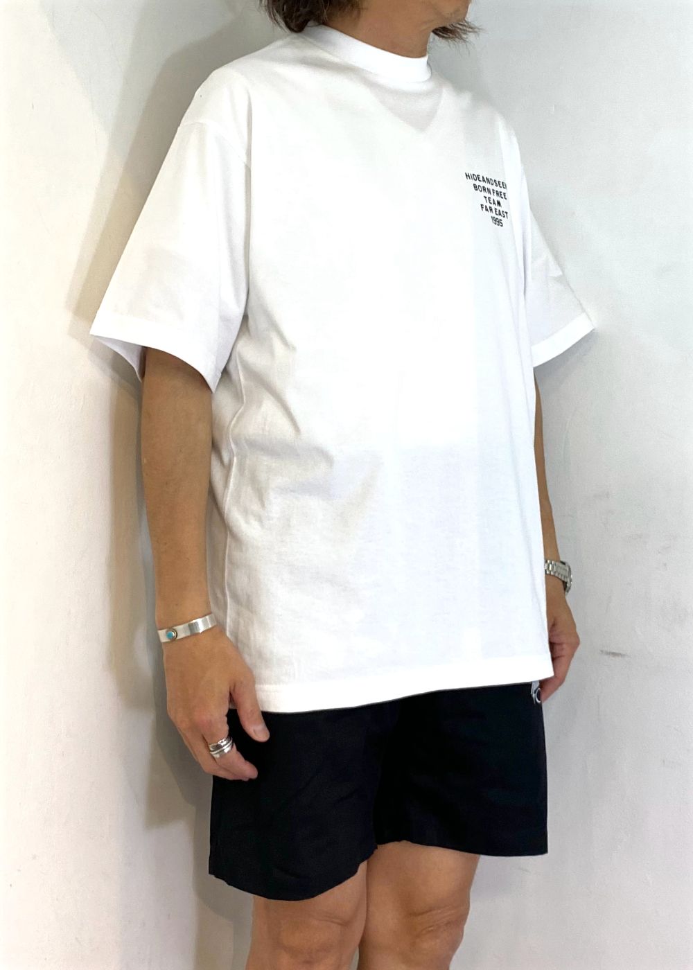 Typewriter S/S Tee (BigSilhouette) (WHITE) / ヘビーオンス ワイド Tシャツ