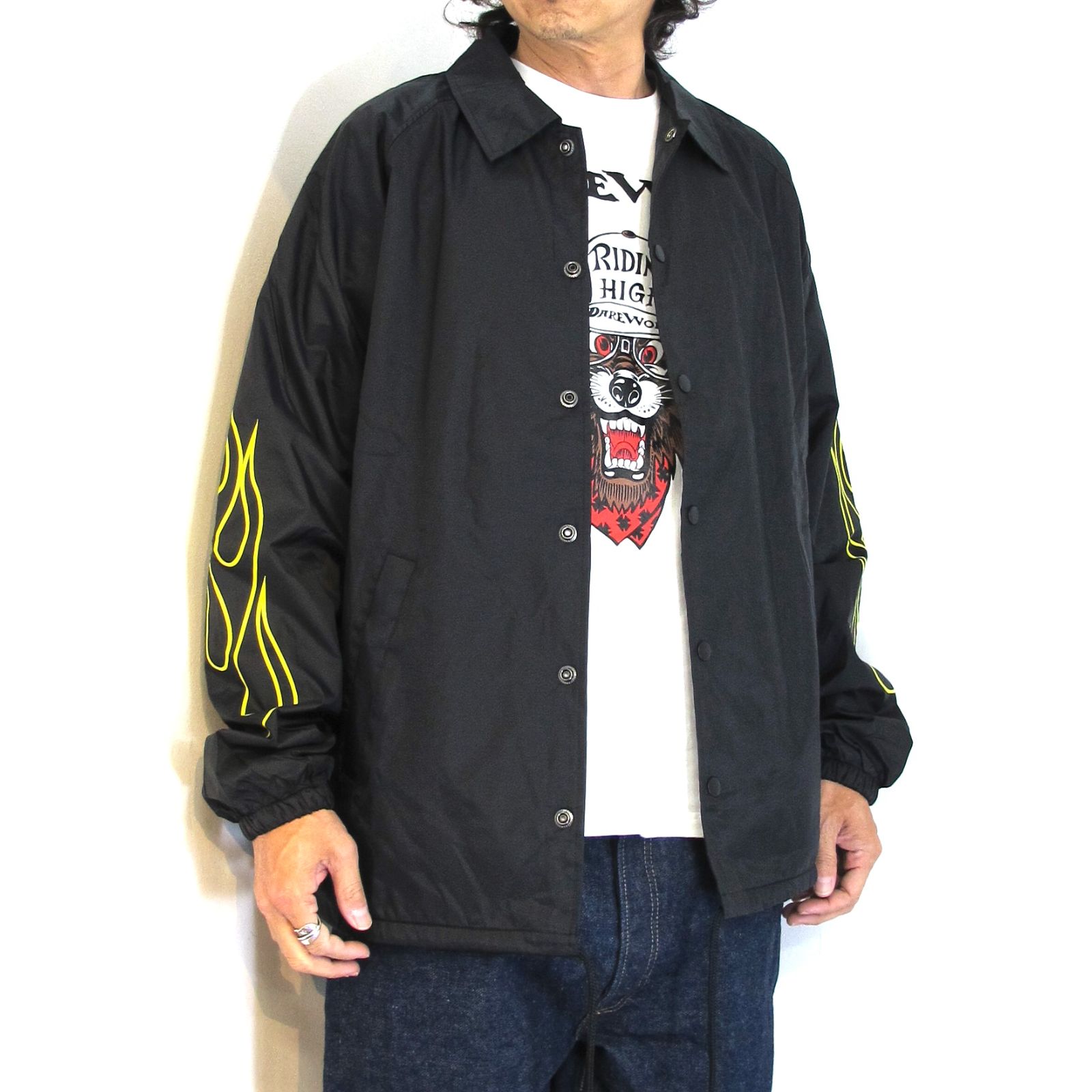 PORKCHOP - BLOCK STENCIL COACH JKT (BLACK) / ブロックステンシル