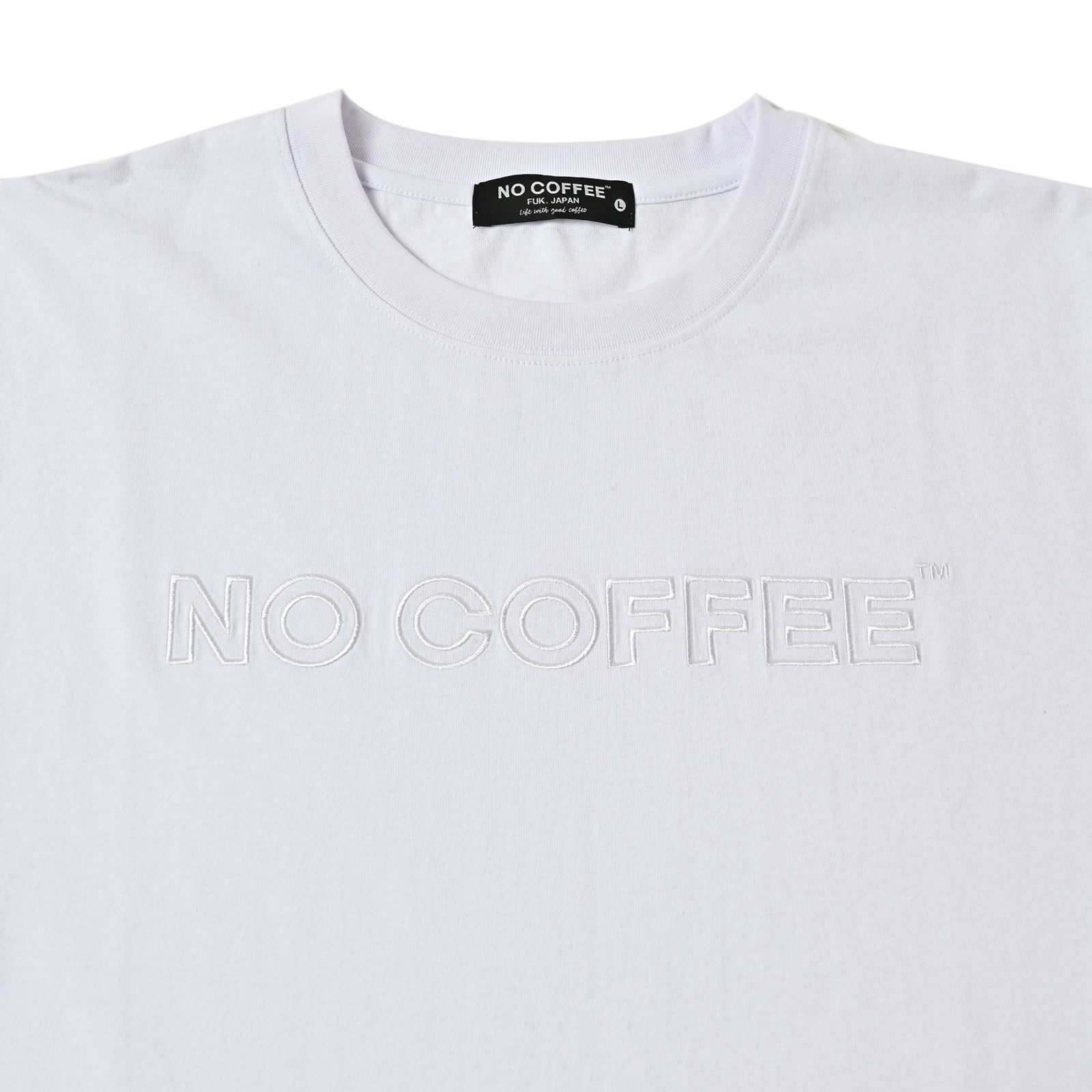 アウトライン刺繡S/S TEE (WHITE)