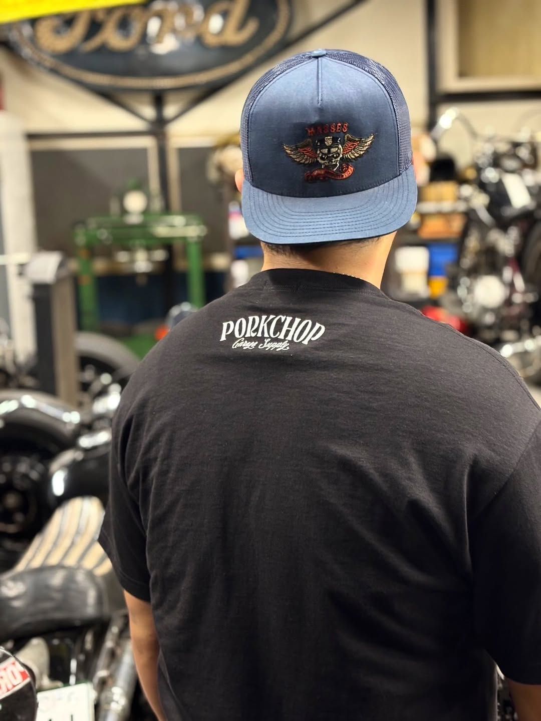 PORKCHOP GARAGE SUPPLY - PORK FRONT TEE 25 (BLACK) / ポーク