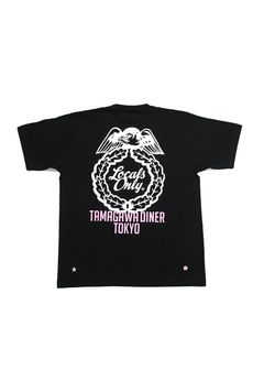 PRINT S/S TEE (BLACK) / SPIT&TAMAGAWA DINER コラボT