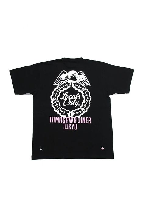 PRINT S/S TEE (BLACK) / SPIT&TAMAGAWA DINER コラボT