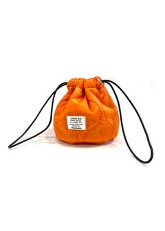 QUILTING KINCHAKU (ORANGE) / キルティング 巾着ポーチ