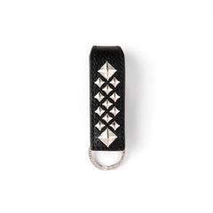 STUDS LEATHER SNAP KEY RING (BLACK) / スタッズ レザー ベルトループ