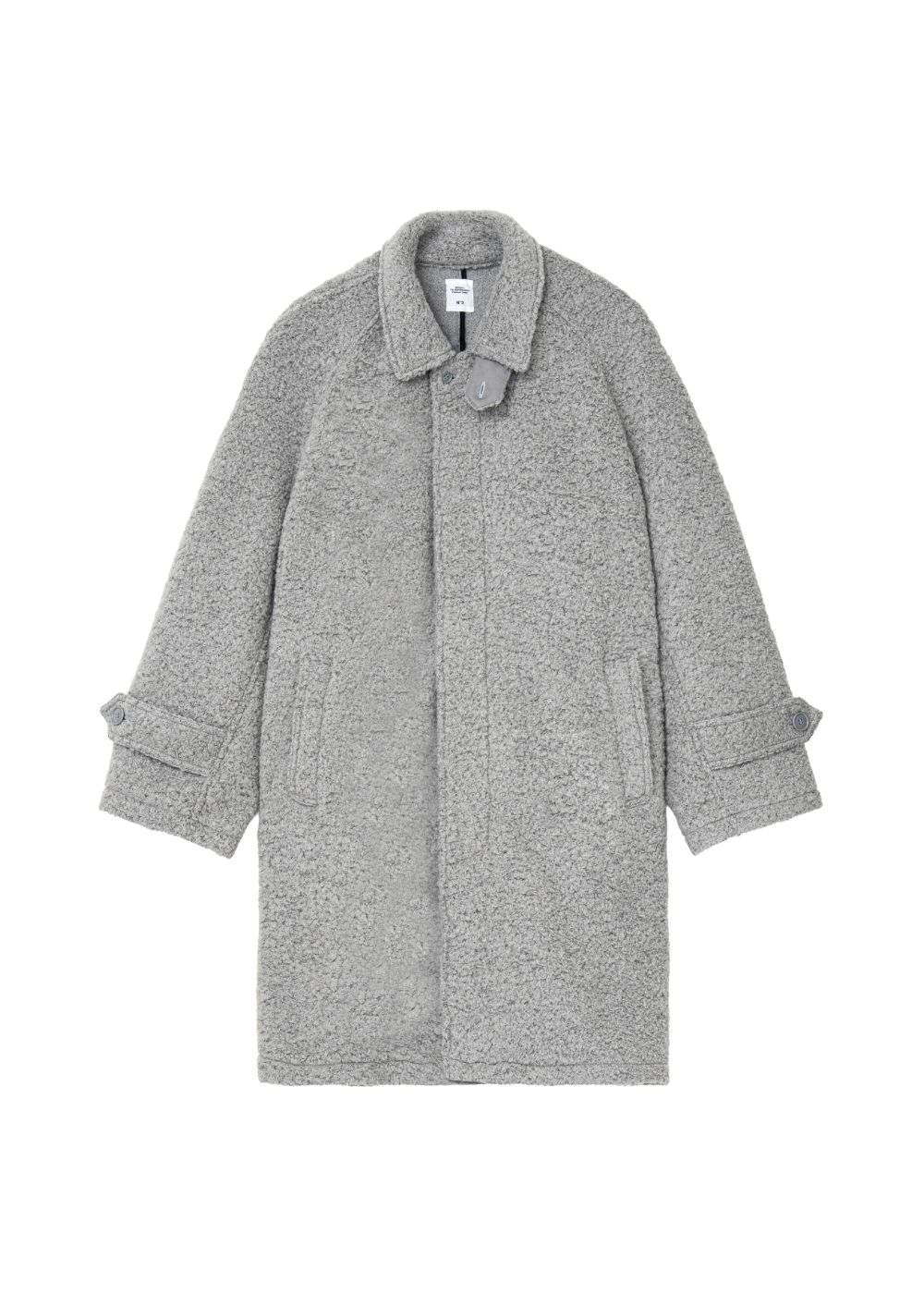 WOOL BALMACAAN COAT "Balmacaan" (GRAY) / ウール バルマカーン コート