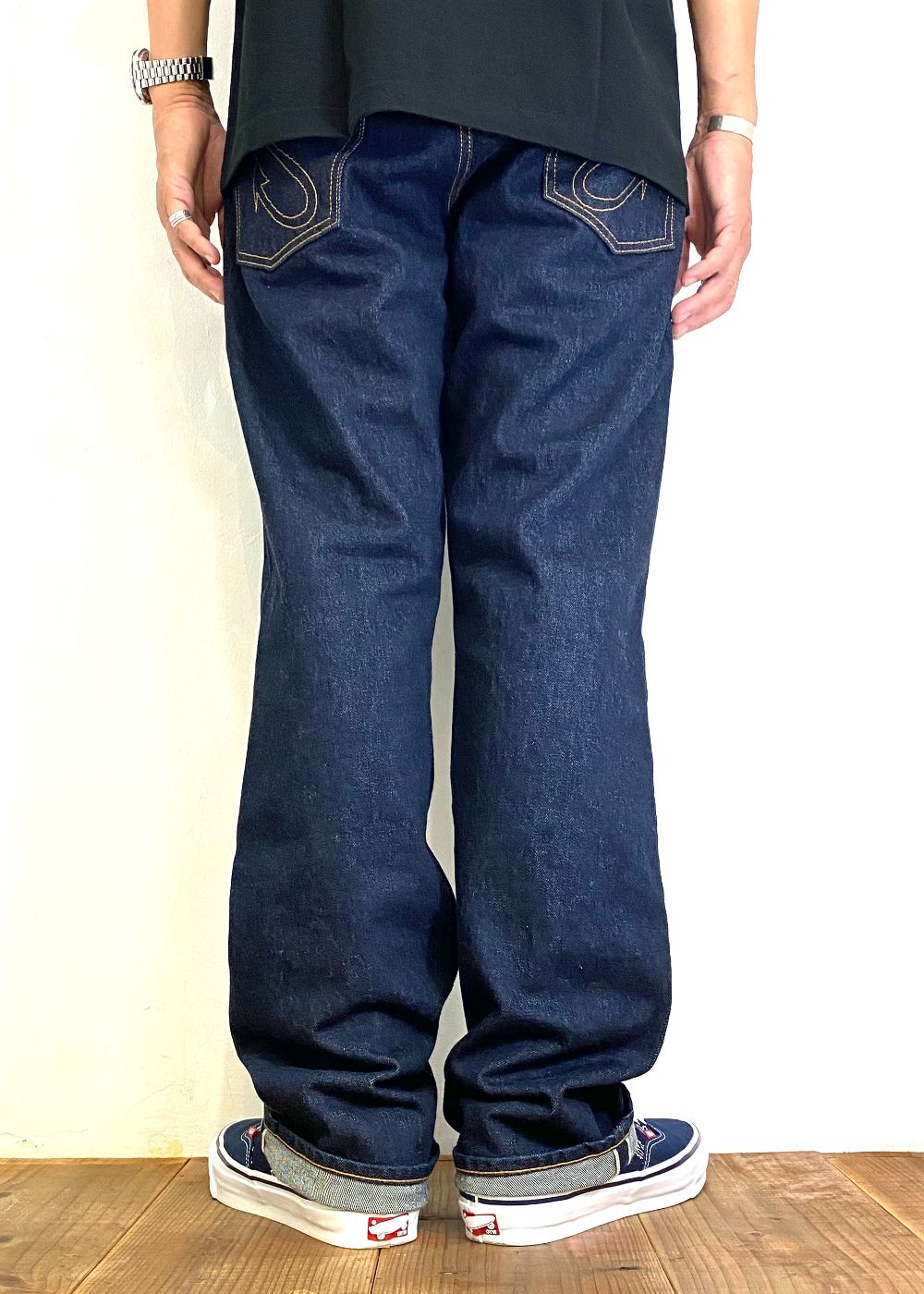 INDIGO DENIM PANTS ONE WASH (DARK INDIGO) / ワンウォッシュ デニム パンツ