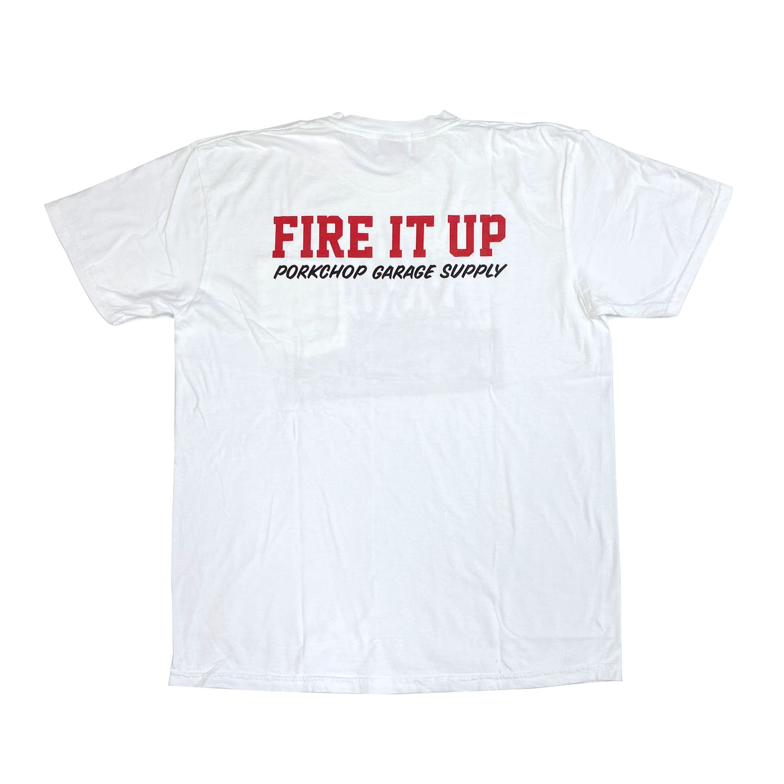 FIRE BLOCK POCKET TEE (WHITE) / ロゴ プリント ポケットTシャツ