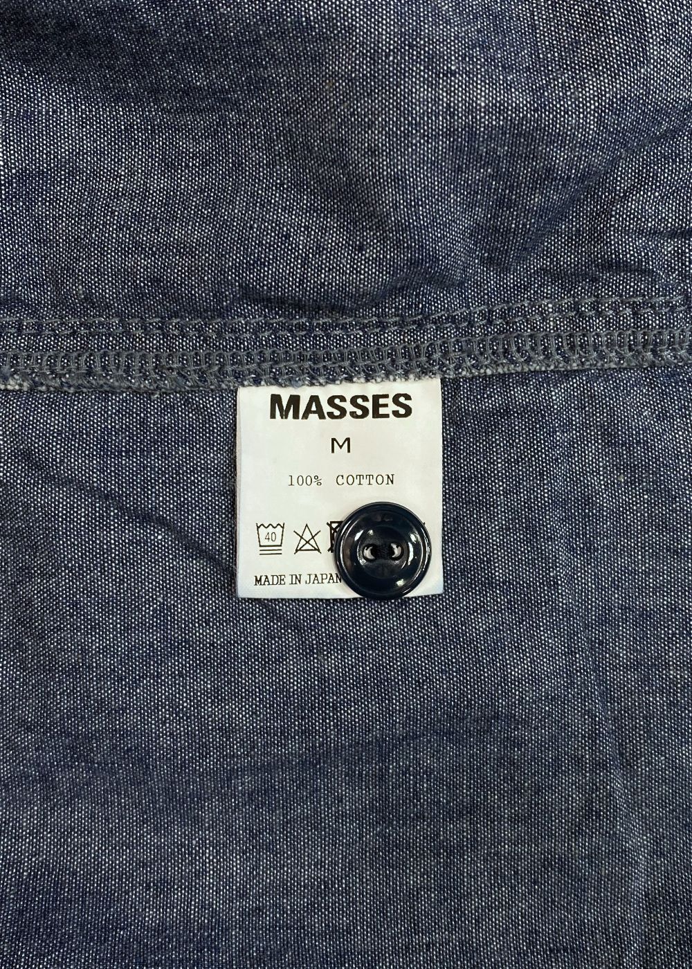 ×MASSES BASEBALL SHIRT L/S (INDIGO) / マシス コラボレーション ベースボールシャツ