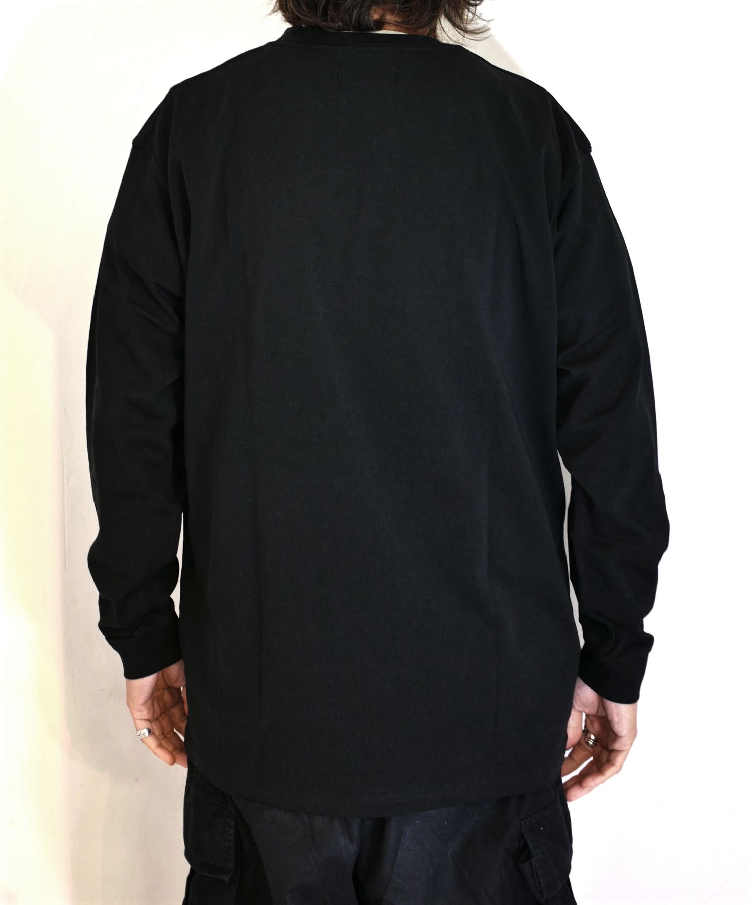 【ラスト1点】R9 LOGO LS TEE (BLACK) /  オリジナル Tシャツ