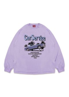 ×CARSERVICE L/S Tee-2 (L-PURPLE) / カーサービス コラボ Tシャツ