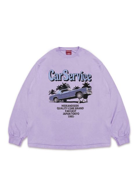 ×CARSERVICE L/S Tee-2 (L-PURPLE) / カーサービス コラボ Tシャツ