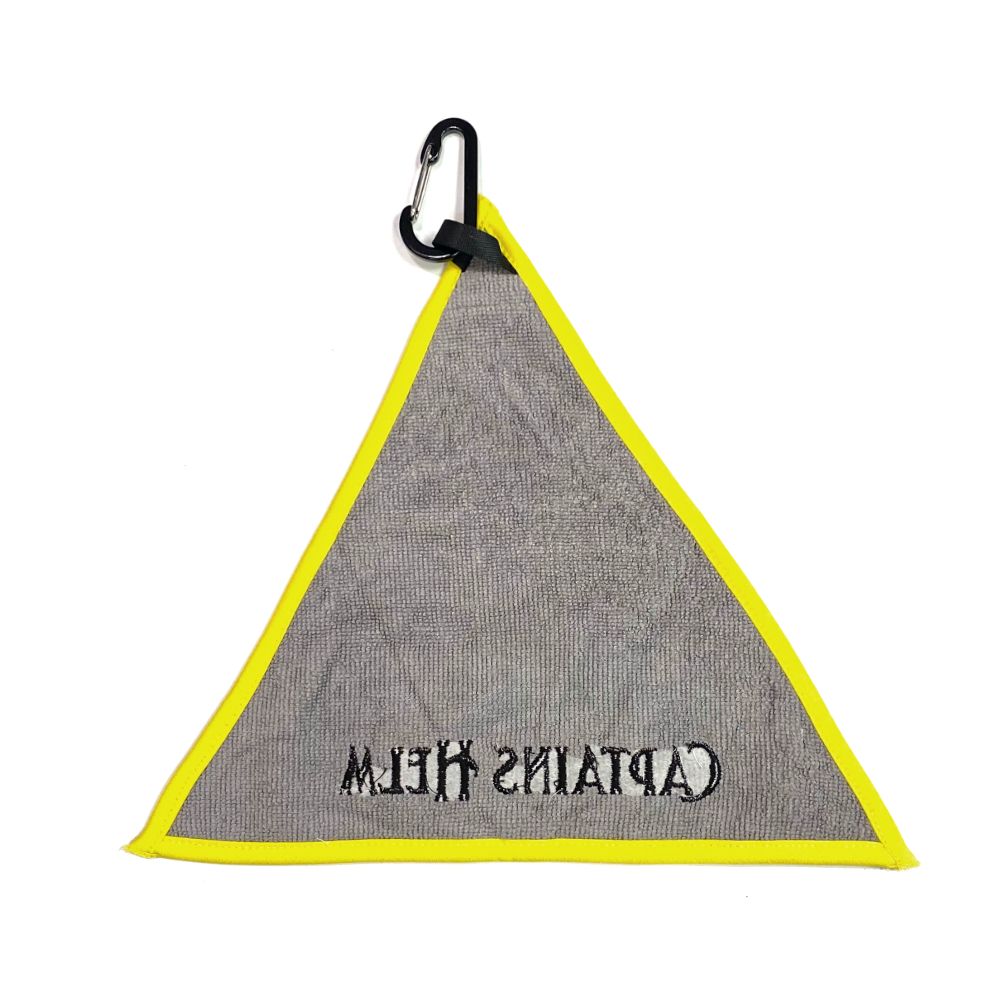 TRIANGLE MICRO FIBER CLEANER (GRAY×YELLOW) / カラビナ付き マイクロファイバー クロス
