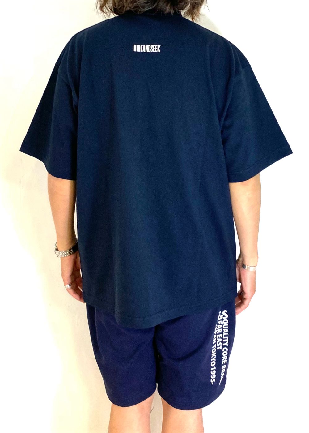 HAS Logo S/S Tee (BigSilhouette) (NAVY) / ヘビーオンス ワイド Tシャツ