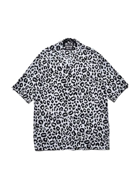 ×WDS Lips Leopard Print Open Collar SH (LGR) / ウィンダンシー コラボ レオパードリップ シャツ / セットアップ可能
