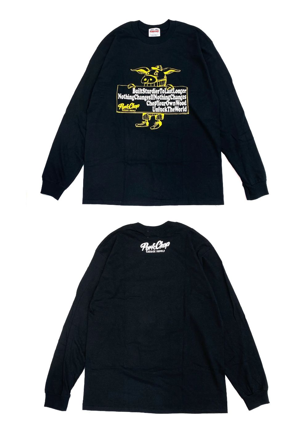 SLOGAN L/S TEE (BLACK) / スローガン ロングスリーブ Tシャツ