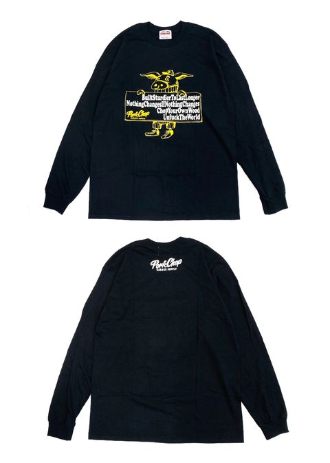 SLOGAN L/S TEE (BLACK) / スローガン ロングスリーブ Tシャツ