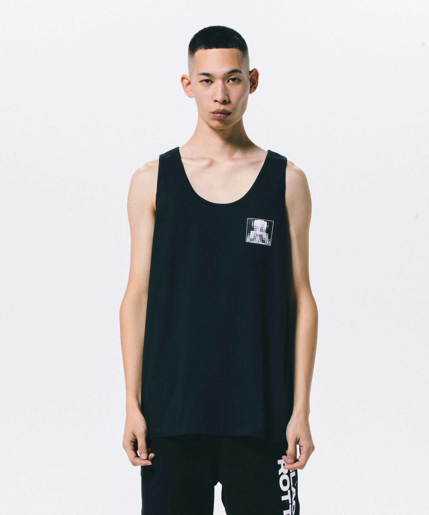【ラスト1点】MARIA TANK TOP (BLACK) / プリント タンクトップ