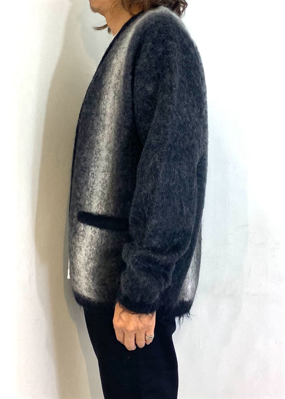 Fuzzy Stripe Mohair Knit Cardigan (BLT) /  ストライプ モヘアニット カーディガン