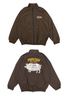 PORK BACK NYLON JKT (DARK BROWN) / ポークバック ナイロン トラック ジャケット