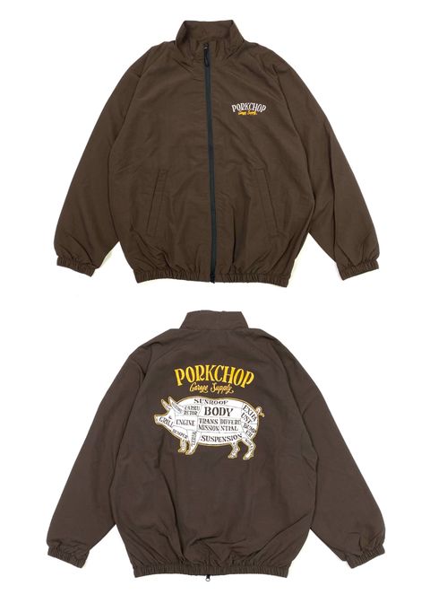 PORK BACK NYLON JKT (DARK BROWN) / ポークバック ナイロン トラック ジャケット