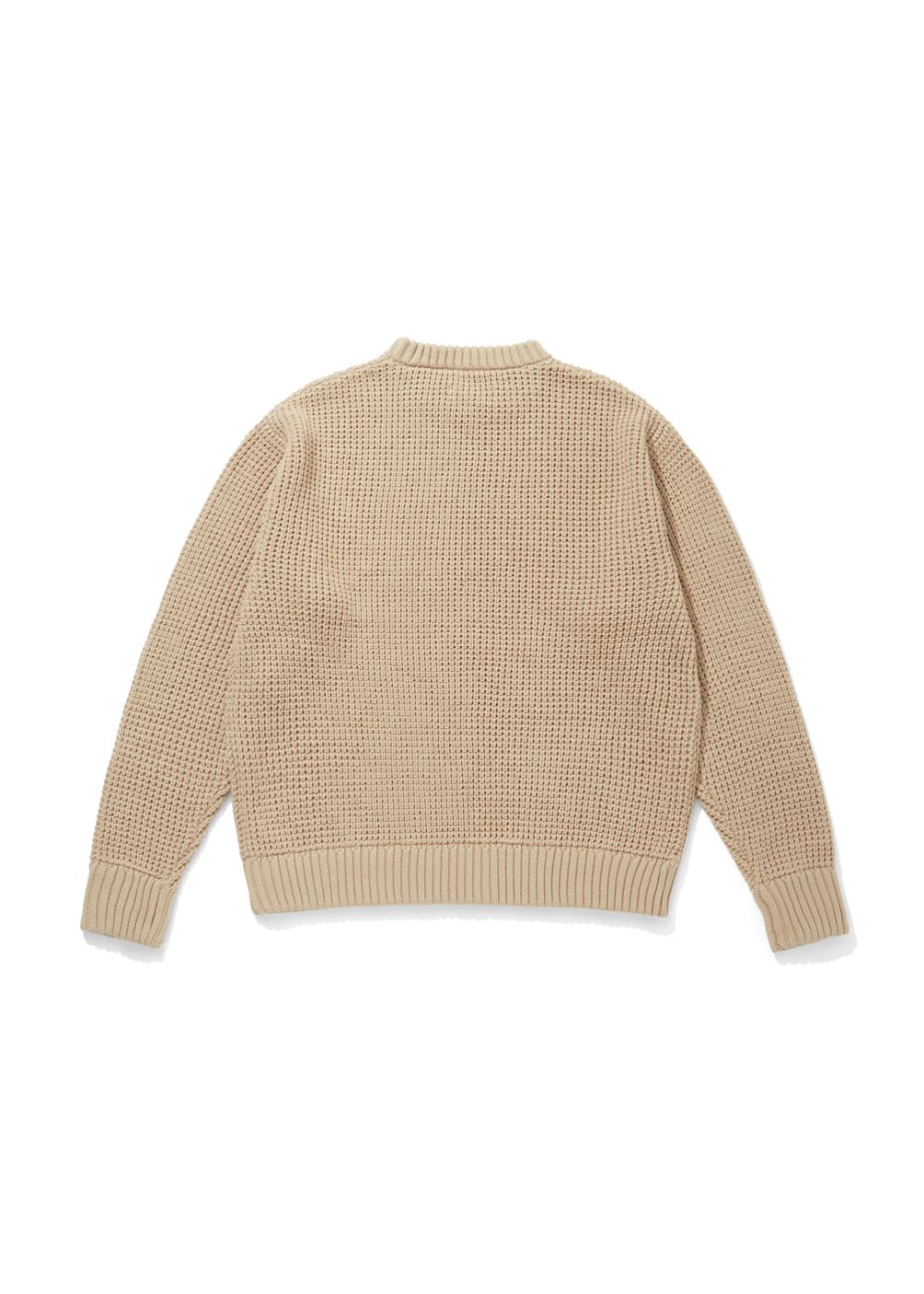 Heavy Waffle Knit Sweater (BEIGE) / ヘビーワッフル コットン ニット セーター