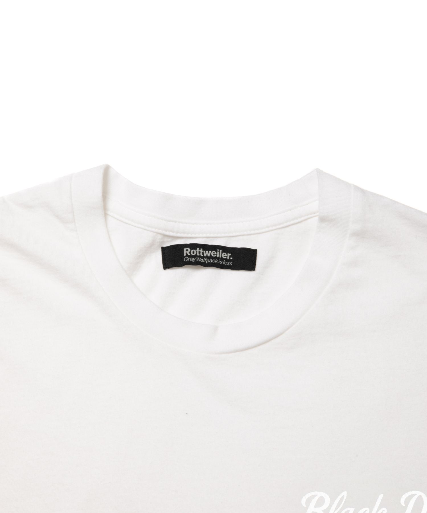 ROTTWEILER - THREE LINE CUTOFF TEE (WHITE) / オリジナル カットオフT | LOOPHOLE