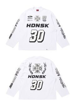 【ラスト1点】Racing L/S Tee (WHITE) / レーシング プリント ロングスリーブ Tシャツ