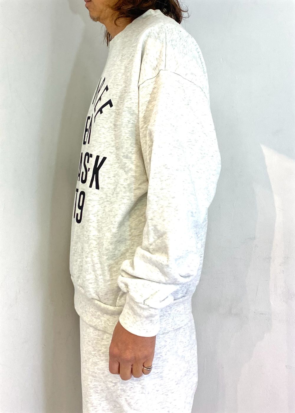 College Sweat Shirt (LIGHT GRAY) / オリジナル セットアップ クルーネック スウェット / セットアップ可能