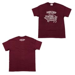 PORK FRONT TEE 25 (BURGUNDY) / ポーク フロント ロゴ Tシャツ