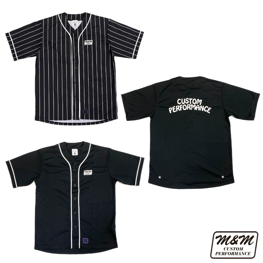 M&M CUSTOM PERFORMANCE - DRY ATHLETIC BASEBALL SHIRT (BLACK×WHITE) / ドライ  アスレチック ベースボールシャツ | LOOPHOLE