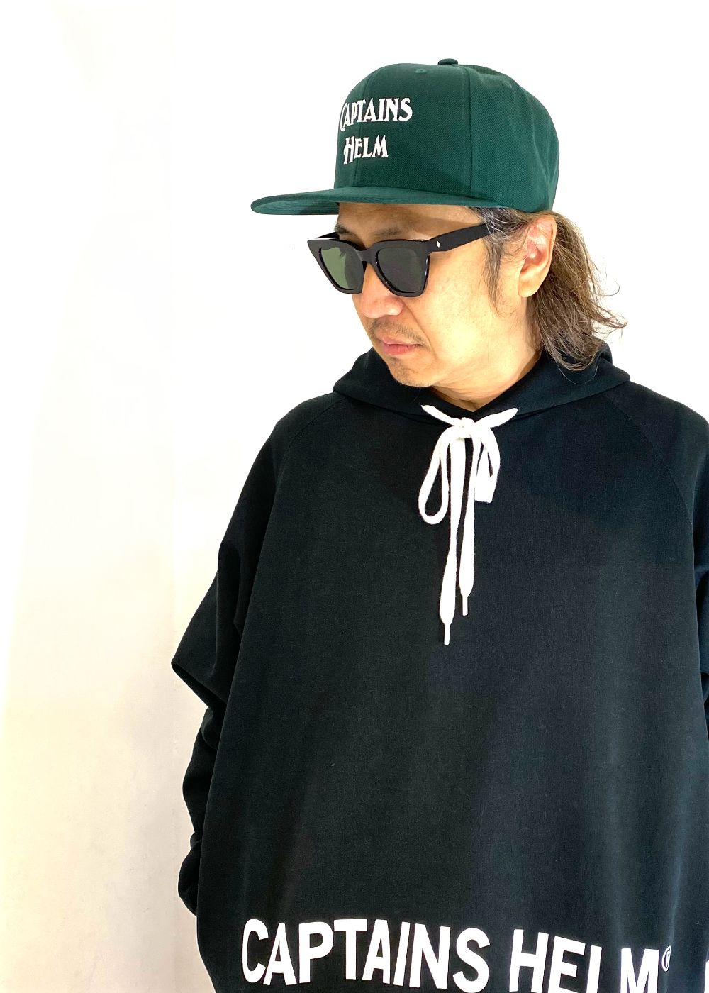 【ラスト1点】LOGO SNAP BACK CAP (GREEN) / ロゴ刺繍 ベースボール キャップ