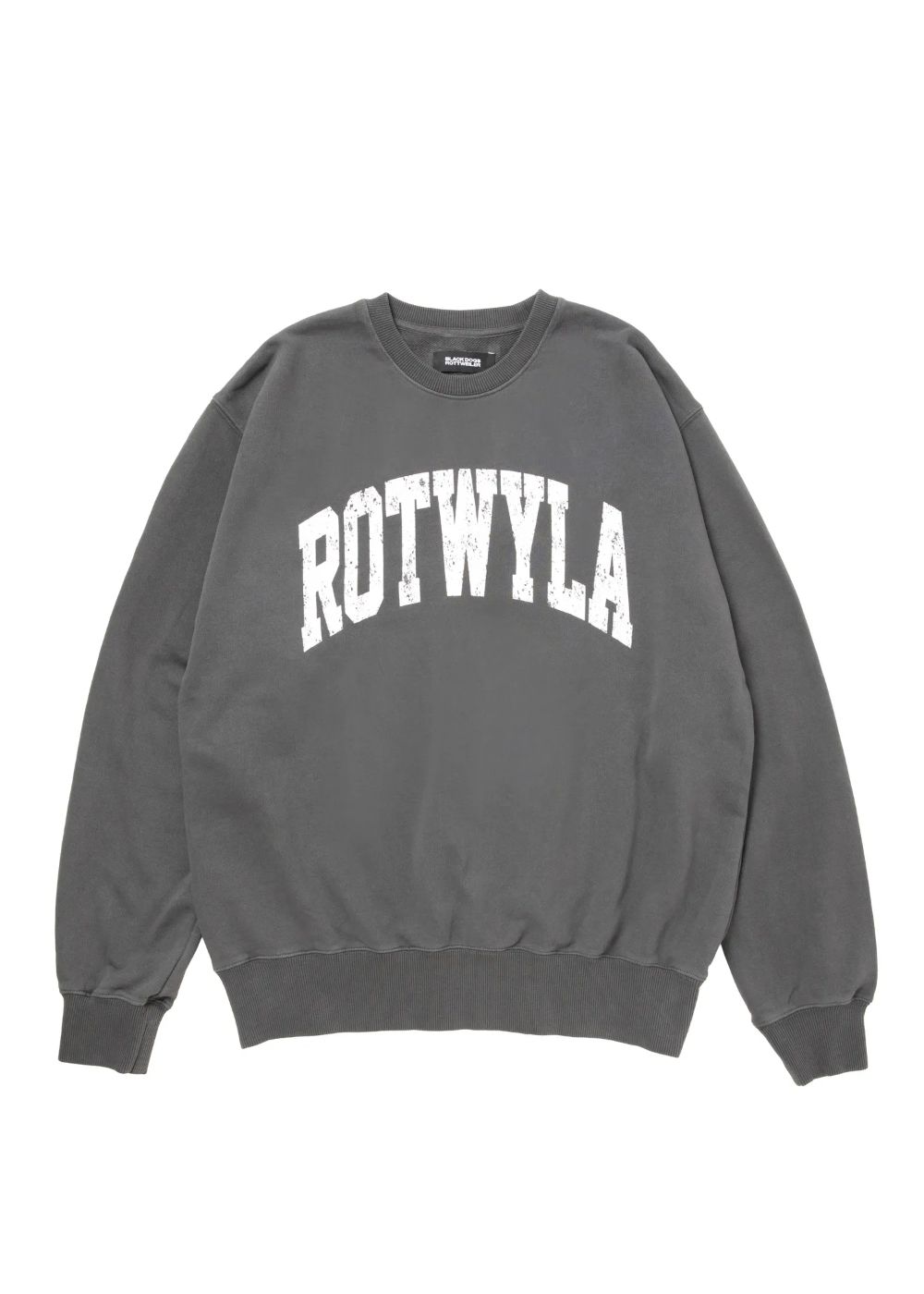 ROTWYLA SWEAT (BLACK) / カレッジロゴ プリント ピグメント スウェット