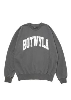 ROTWYLA SWEAT (BLACK) / カレッジロゴ プリント ピグメント スウェット