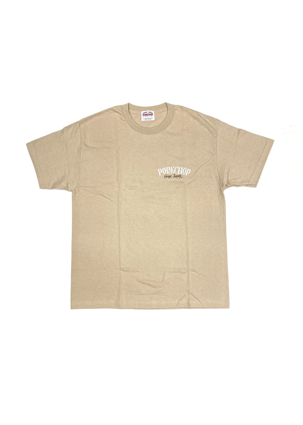 PORK BACK TEE (SAND) / ポークバック ロゴ Tシャツ